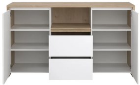 Biela/v prírodnej farbe komoda v dekore duba 149x84x48 cm Next – Tvilum