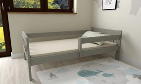 Detská posteľ MAJA z masívu borovice - 200x90 cm - šedá
