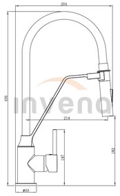 Invena Terra, kuchynská batéria s elastickým ramenom, čierna-chróm, INV-BZ-54-L04-D