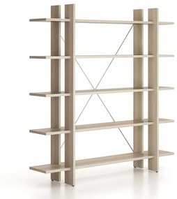 Kancelársky regál vysoký dlhý SOLID, 1800 x 400 x 1825 mm, dub prírodný