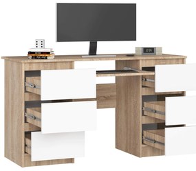PC stolík Behati (dub sonoma + biela). Akcia -19%. Vlastná spoľahlivá doprava až k Vám domov. 1128507