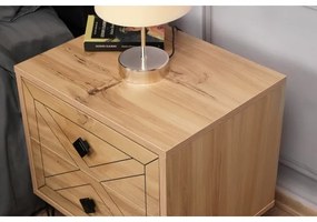 Nočný stolík LUNA 55x50 cm hnedá/čierna