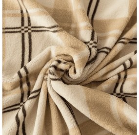Obliečky mikroplyš PLAID krémové Rozmer obliečok: 2 ks 70 x 90 cm | 200 x 220 cm