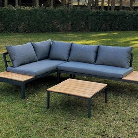 Záhradný rohový set - hnedý