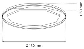 Stropné LED svietidlo Optima, 1x LED 52w, 3000-6000k, b, s ovládačom