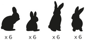 Eulenschnitt Samolepky na stenu Bunnies Black 24 ks