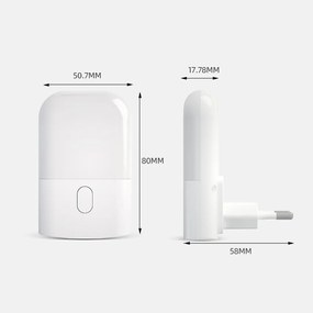 LED svietidlo do zásuvky Kama, 1x LED 0,5w, 2700k, w, senzor súmraku