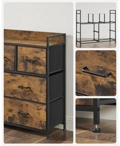 Komoda so zásuvkami KIRA hnedá/čierna