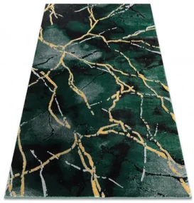 Koberec EMERALD exkluzívny 1018 glamour, styl marmur fľaškovo zelený / zlatý