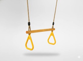 CH TRAPEZOIDÁLNA DREVENÁ DETSKÁ HOJDAČKA S TROJUHOLNÍKOVÝMI RÚČKAMI 3,5 x 40 x 110 CM