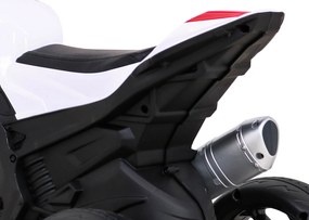 Ramiz BMW HP4 Detský motocykel na batérie Červená + 3 kolieska + LED + MP3 USB + Eco koža