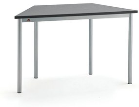Stôl SONITUS TRAPETS, 1200x600x720 mm, linoleum - tmavošedá, strieborná