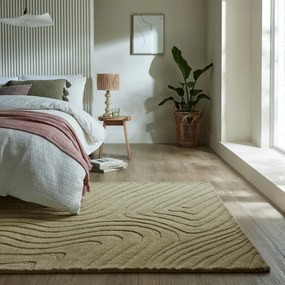 Kaki ručne tkaný vlnený koberec 200x290 cm Mesmerise Sage – Flair Rugs