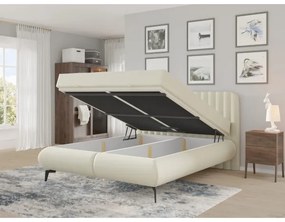 Čalúnená posteľ s matracmi a úložným priestorom ALEXA 160x200 cm béžová