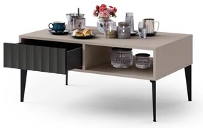 Konferenčný stolík so zásuvkou RONJA taupe/čierna