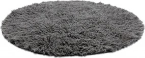 Koberec FLOKATI vlna kruh sivý