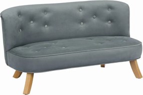 Detská zamatová sedačka šedá 17 cm a 25 cm Drevo