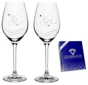 Poháre na víno CRYSTALS MR AND MRS 360 ml, 2 ks