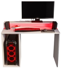 Herný PC stolík Garrick 2 (biely) (s LED RGB osvetlením). Vlastná spoľahlivá doprava až k Vám domov. 1064136