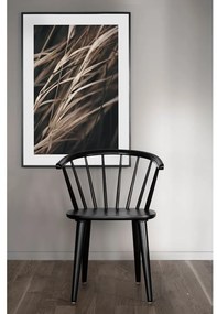 Čierna jedálenská stolička z dreva kaučukovníka Rowico Carmen