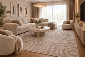 Koberec Benita 092A D.BEIGE/CREAM rozmery koberec: 133x190 cm