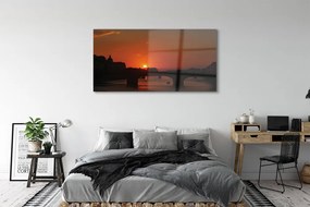 Obraz na akrylátovom skle Taliansko rieka západu slnka 140x70 cm
