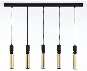 Jupiter 2012 - Luster na lanku ALAS 5xGU10/10W/230V čierna/zlatá
