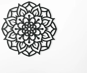 drevko Drevená mandala na stenu Rozkvit Rozmer obrazu: 44,5 x 44,5 cm, Farba dekorácie: Čierna