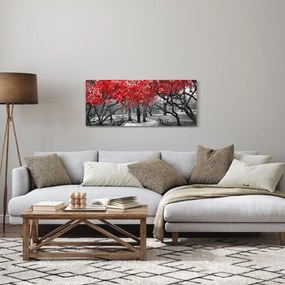 Obraz - Červené stromy, Central Park, New York (120x50 cm)