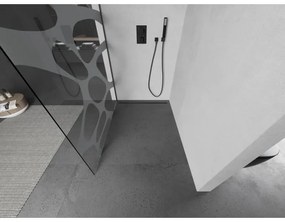 Mexen Kioto L, sprchová zástena Walk-In 80 x 200 cm, 8mm číre sklo biely vzor, grafitový profil, 800-080-103-95-97