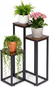 Stojan na květiny EVELIN 67x35 cm hnědý/černý