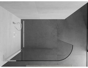 Mexen Kioto L, sprchová zástena Walk-In 80 x 200 cm, 8mm číre sklo, biely profil, 800-080-103-20-06