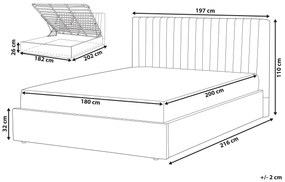 Zamatová posteľ s úložným priestorom 180 x 200 cm oranžová VION Beliani