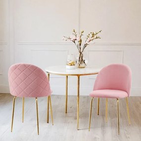Jedálenská stolička FARGO zamatová, zlatá / ružová