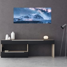 Obraz hôr s hviezdnou oblohou (120x50 cm)