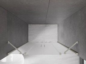 Mexen Velar Duo, posuvné sprchové dvere do otvoru 140 cm, 8mm sklo námraza, brúsená oceľ, 871-140-000-32-97