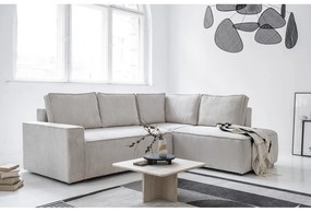 Biela menčestrová rozkladacia rohová pohovka (pravý roh) Brave Dave – Miuform