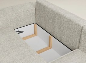 Béžová ženilková rozkladacia/s úložným priestorom rohová pohovka (pravý roh/do L) Tonga – Maison de Rêve