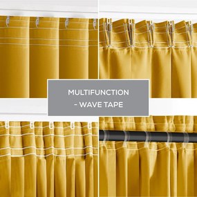 Žltý zatemňovací termo záves 140x245 cm Pleat – Restilo
