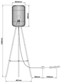 Brilliant - Stojacia lampa WOODROW 1xE27/60W/230V bambus