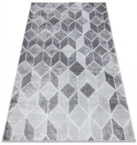 Moderný MEFE koberec B400 vzor kocka, geometrický 3D - Štrukturálny, dve vrstvy rúna tmavo-sivá Veľkosť: 280x370 cm