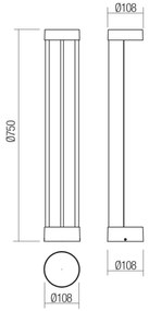 Redo 90366 - vonkajšie LED svietidlo ZEUS, 11,5 W, 230 V, 3000 K, 75 cm, IP54, hnedé