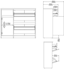 Výklopná skrinka na topánky v dekore duba v prírodnej farbe 109x93x32 cm Naia – Tvilum