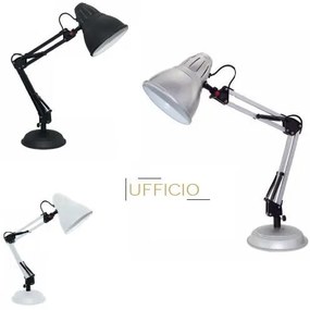 ACA DECOR Retro stolná lampa UFFICIO, čierna farba
