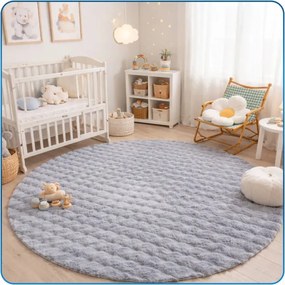 Koberec Rabbit Bubble strieborný kruh