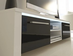TV stolík/skrinka Freddy (biela + lesk čierny). Vlastná spoľahlivá doprava až k Vám domov. 780041
