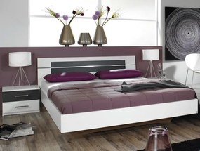 Posteľ s nočnými stolíkmi Burano 180x200 cm, biela / sivá