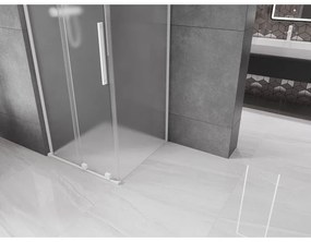 Mexen Velar L, sprchový kút s posuvnými dverami 110 x 110 cm, 8mm sklo námraza, biela matná, 871-110-110-33-20