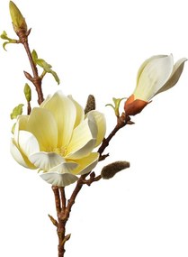 Dekorácia umelá vetvička Magnólie so žltými kvetmi - 17*11*70 cm