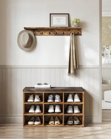 Botník s lavicou, 9 priehradiek, 48x78,5x30cm